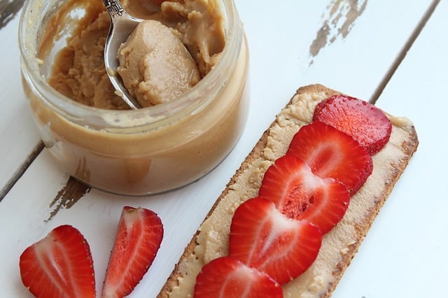 Peanut Butter and Strawberry Snack