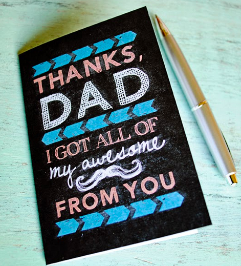 Free Printable Chalkboard Father’s Day Card