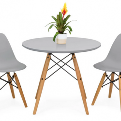 Kids Modern Dining Table Set w/ 2 Armless Chairs