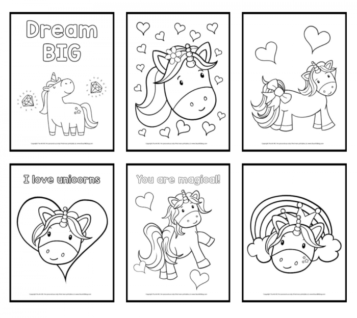 Printable Unicorn Coloring Pages