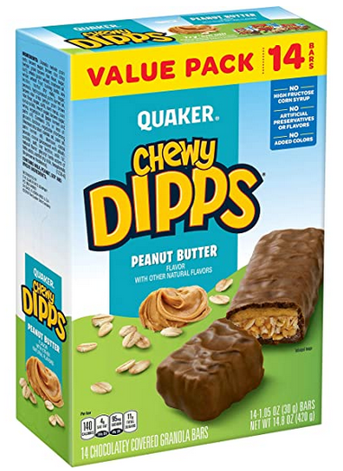 Quaker Chewy Dipps Chocolatey Covered Granola Bars