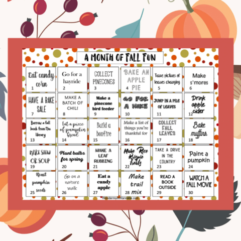 Free Printable Fall Fun Calendar