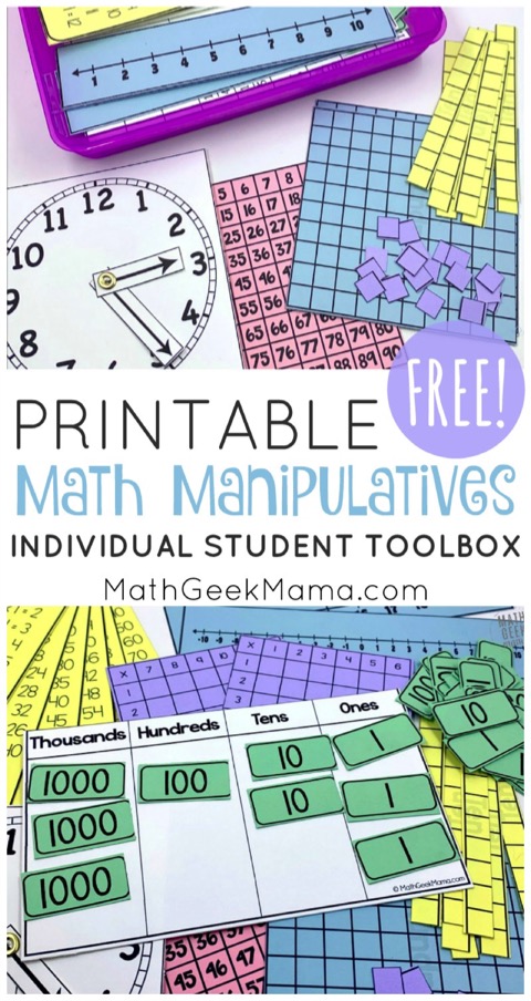 Free Printable Math Manipulatives