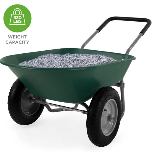Dual-Wheel Wheelbarrow Garden Cart
