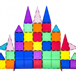 PicassoTiles 61-Piece 3D Magnetic Building Tile Play Set