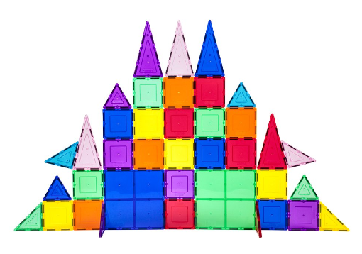PicassoTiles 61-Piece 3D Magnetic Building Tile Play Set 
