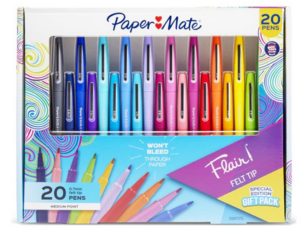  Paper Mate Flair Felt Tip Pen - Medium Point - Blue