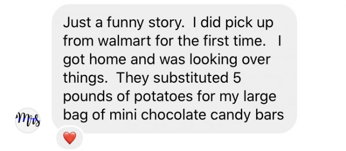 funny story about Walmart Pickup