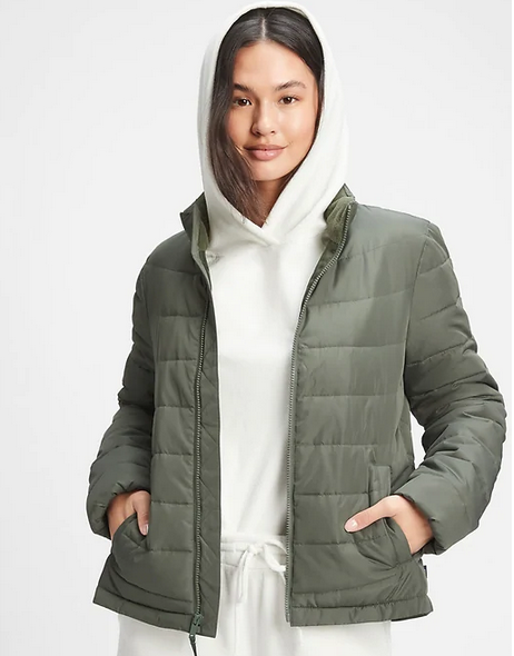Upcycled Hooded Lightweight Puffer Jacket | Gap