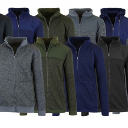 3-Pack Men's Marled Fleece Zip Sweater