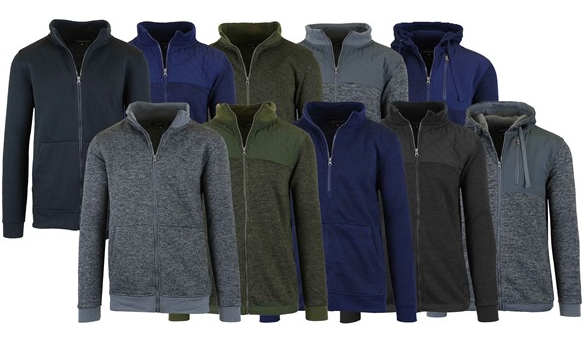 3-Pack Men's Marled Fleece Zip Sweater