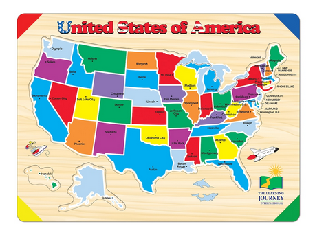 The Learning Journey Lift And Learn USA Map Puzzle