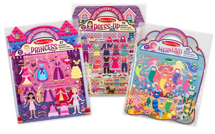Melissa & Doug Dress-Up, Princess & Mermaid Puffy Sticker Bundle 