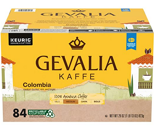 Gevalia Colombia Blend Medium Roast K-Cup Coffee Pods (84 Pods) 