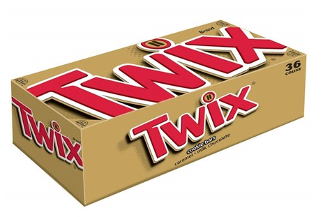 Twix Full Size Caramel Chocolate Cookie Candy Bar, 36 Count
