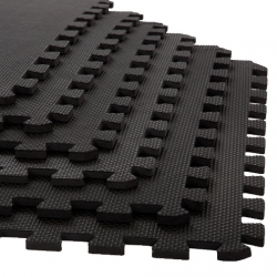 Black 0.38'' Interlocking Foam Floor Mat
