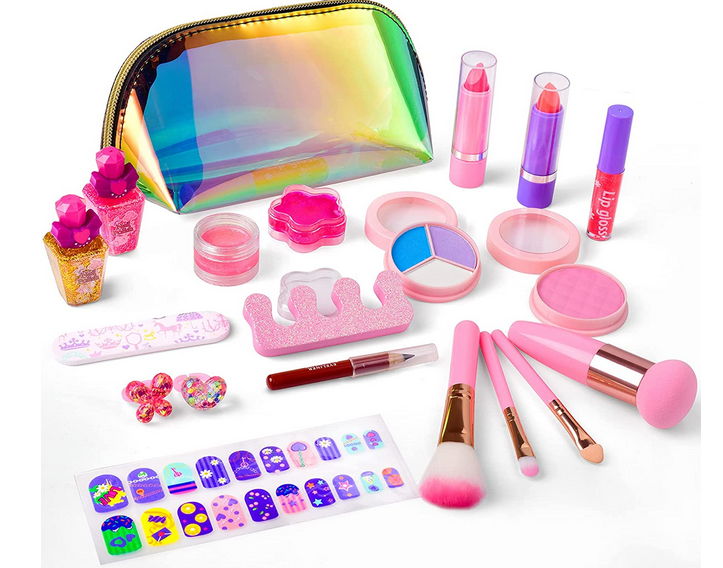 Kids Makeup Kit for Girls 31 Pcs Washable Real Kids Make Up Set