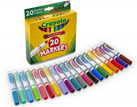 Crayola 10 Count Classic Broad Line Markers (Pack of 2), Assorted