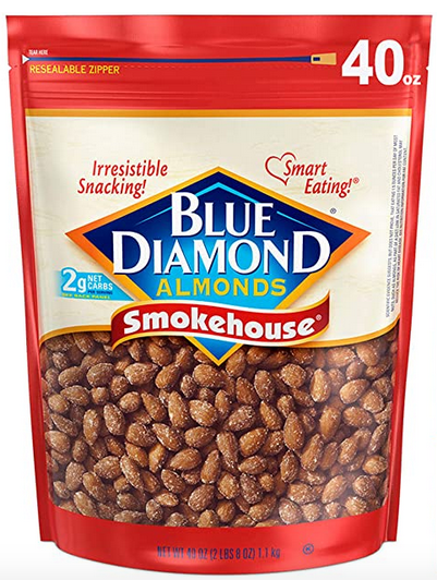 Blue Diamond Almonds Smokehouse Flavored Snack Nuts, 40 Oz Resealable Bag (Pack of 1) 