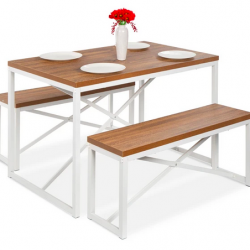 3-Piece Bench Style Dining Furniture Set