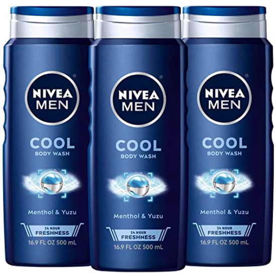 Nivea Men Cool 3-in-1 Body Wash, 16.9 Fl. Oz (Pack of 3) 