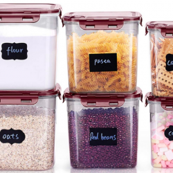 6-Piece Plastic Flour Storage Containers only $17.99!