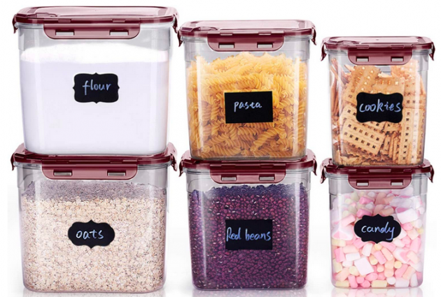6-Piece Plastic Flour Storage Containers only $17.99!