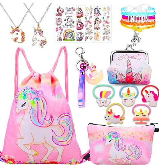 Girl's Unicorn Drawstring Backpack Makeup Bags
