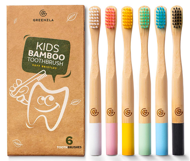 Greenzla Kids Bamboo Toothbrushes 