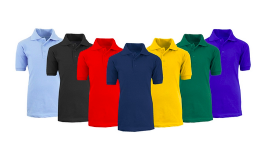 Boys' Short Sleeve School Uniform Pique Polo Shirts (3-Pack)