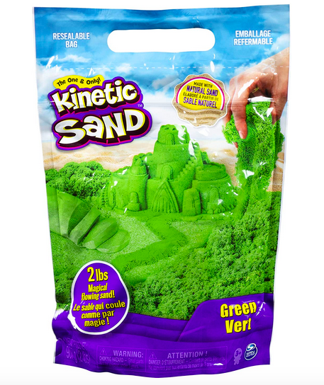 Kinetic Sand The Original Moldable Sensory Play Sand, Green, 2 Lb