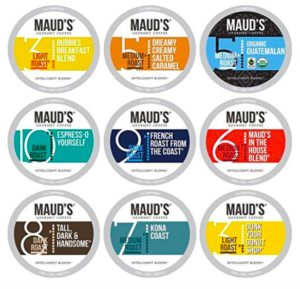 Maud's 9 Flavor Original Coffee Variety Pack (Original 9 Blends), 80ct. 