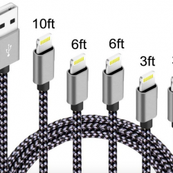 5Pack(3ft 3ft 6ft 6ft 10ft) iPhone Lightning Cable