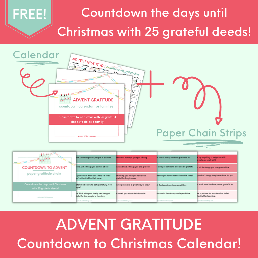 Free Printable Advent Gratitude Countdown Calendar and Paper Chain
