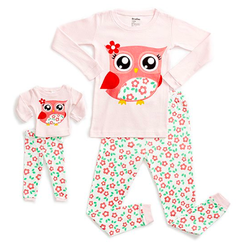 Matching Girl's and Doll Pajama Sets 