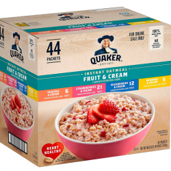 Quaker Instant Oatmeal Fruit & Cream Variety Pack 44ct