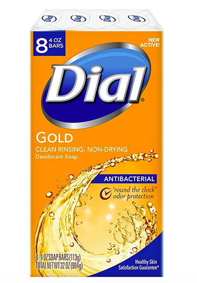 Dial Antibacterial Bar Soap, Gold, 4 Ounce (Pack of 8) 