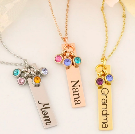 Personalized Name & Birthstone Necklaces
