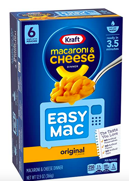 Kraft Easy Mac Original Macaroni & Cheese Microwavable Dinner (6 ct Packets) 