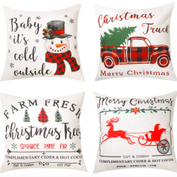 Christmas Pillow Covers - Set of 4