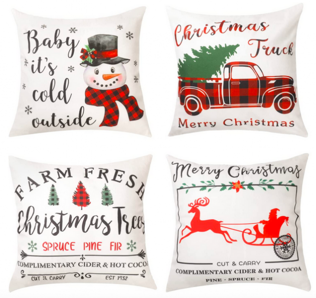 Christmas Pillow Covers - Set of 4