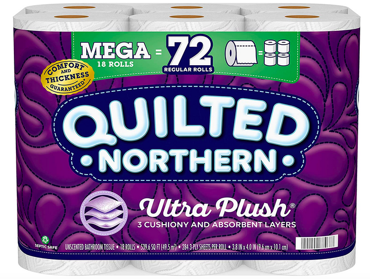 QUILTED NORTHERN ULTRA PLUSH® TOILET PAPER, 6 MEGA ROLLS