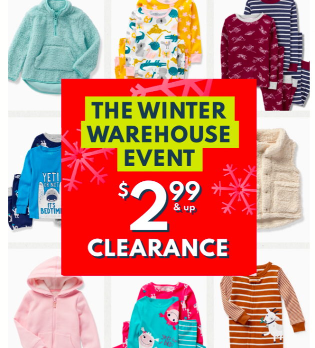 Carter's: Winter Warehouse Clearance Sale = Just $2.99 and up!