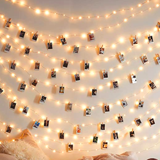 50 LEDs 30 Photo Clips String Fairy Lights 