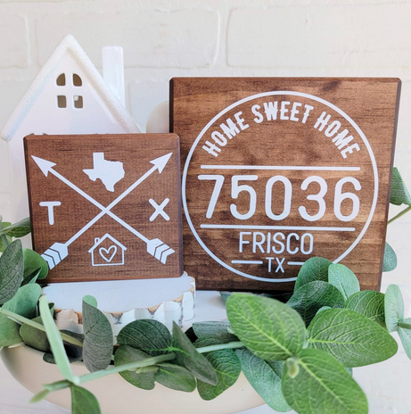 Zip Code + State Signs | Set of 2