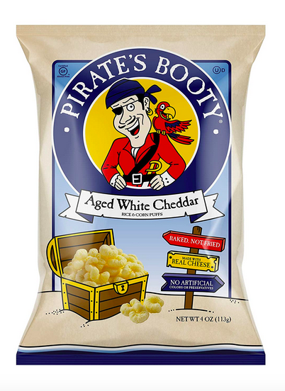 Pirate’s Booty Snack Puffs, Aged White Cheddar, 4 oz.