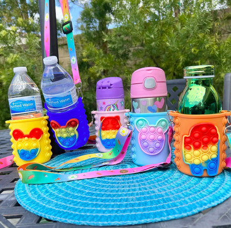 Pop It Silicone Water Bottle Holders only $15.99 shipped!