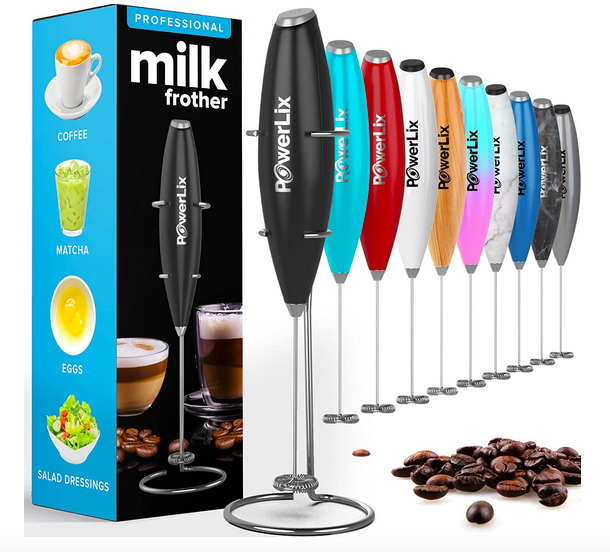 Electric Milk Frother Handheld, Battery Operated Whisk Beater No