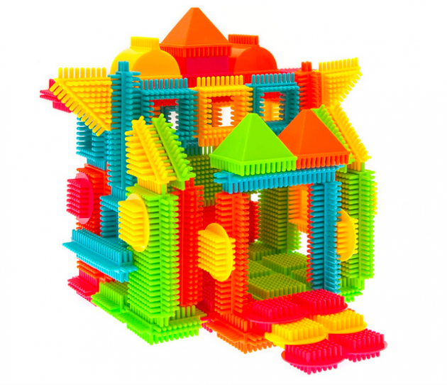 PicassoTiles 120-Piece Bristle Shape 3D Building Blocks