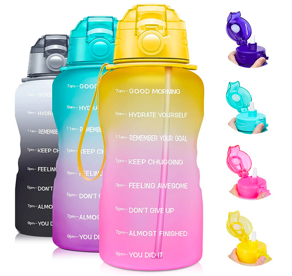 Sports Water Bottles 1 Gallon, Motivational Water Bottle with